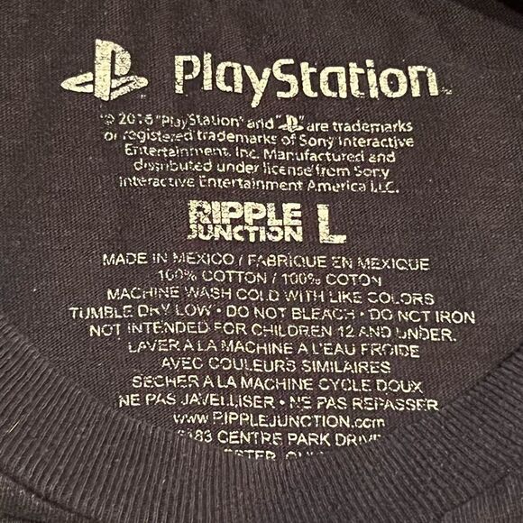 ’16 PlayStation Japanese Text Classic Logo Black Graphic Tee Shirt / Size L - Picture 4 of 4
